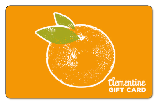 a drawn clementine on an ornage background